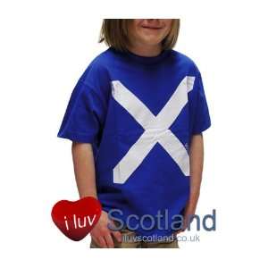    Kids T shirt Scotland Saltire Flag Navy Patio, Lawn & Garden