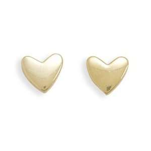   CleverSilvers Gold Plated Heart Stud Earrings: CleverSilver: Jewelry