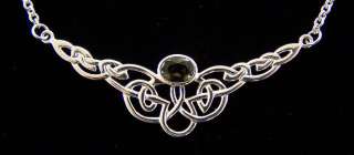 Celtic Faceted Moldavite Sterling Silver Necklace  