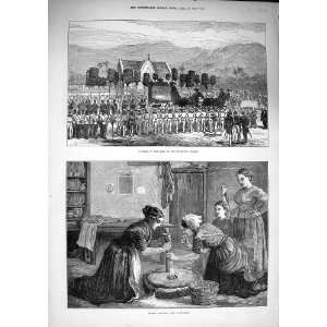   1874 Funeral King Sandwich Women Grinding Corn Ireland