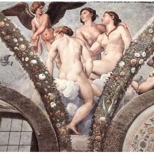   Mounted Print Raphael Cupid and the Three Graces