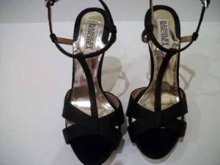   Mischka Indigo II Black Fabric Sandals Shoes US 7 Formal Holiday
