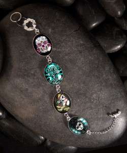 Day of the Dead Sterling Silver Charm Bracelet BR 03  
