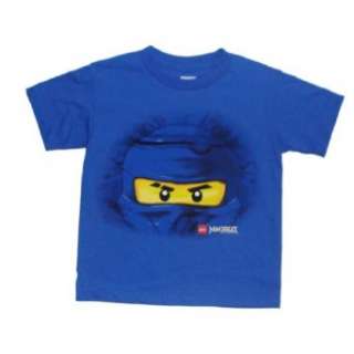  Lego Ninjago Jay Blue Ninja Face Boys T shirt: Clothing