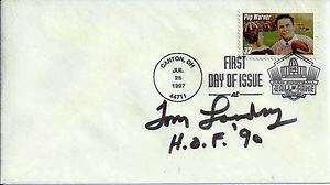   LANDRY SIGNED FIRST DAY COVER~FDC~PRO FOOTBALL HOF~DECEASED~AUTO~RARE