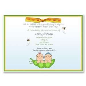  Sweet Peas in the Pod Baby Twins Shower Invitation Health 