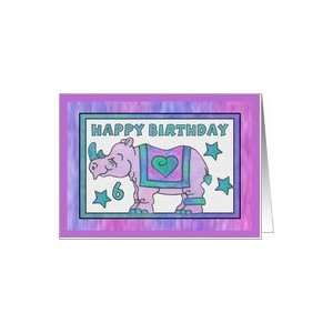  Rhino Baby Pink, Happy 6th Birthday Card: Toys & Games