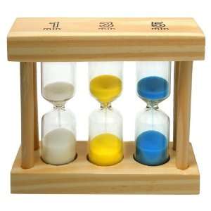  3 in 1 Sand Timer   Natural Wood: Toys & Games