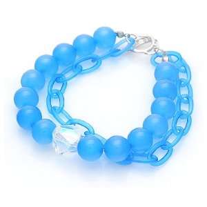  [Aznavour] Lovely & Cute Bold Crystal Bracelet / Sky Blue 