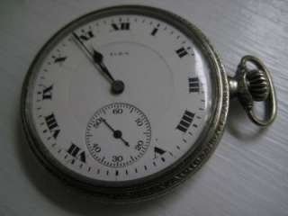 Antique Elgin 17 Jewel Pocket Watch Roman Numeral Dial  