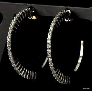   .00 ROBERTO COIN 18K White Gold Diamond Hoop Earrings SALE!  