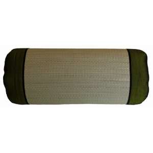   /Silk Decorative Bolster Pillow   Large Olive Green