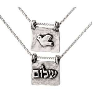  Silver Alef Bet Necklace  Shalom (Peace) by Neta