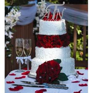 INITIALS Wedding CAKE MONOGRAM TOP Topper Mirror Letters