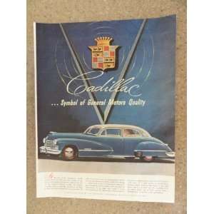  1946 Cadillac, Vintage 40s full page print ad. (beautiful 
