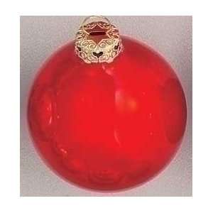  Set of 20 Pearl Red Glass Ball Christmas Ornaments   1.5 