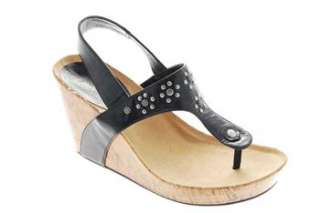   Co. ELLA Womens Wedges Sandals Black Designer Medium Embellished 7.5
