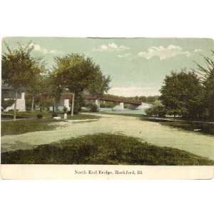  Postcard   North End Bridge   Rockford Illinois 