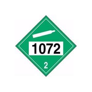  Pre Printed 4 Digit DOT Placards 1072 (OXYGEN) (W/ GRAPHIC 