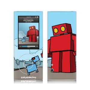   Nano  5th Gen  EXPLODINGDOG  Red Robot Skin: MP3 Players & Accessories