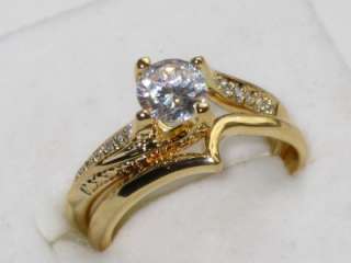   ENGAGEMENT RING WEDDING BAND ETERNITY SIMULATED DIAMOND 3PC SET  