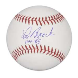  Lou Brock Autographed Baseball  Details HOF Inscription 
