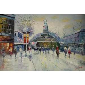  24X36 inch Cityscape Art Oil Painting Europe Street in 