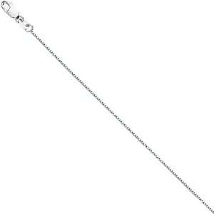  18k Solid White Gold .6 mm Box Chain Necklace 20 Jewelry