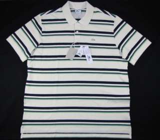 NWT Authentic LACOSTE Vintage Mens Polo Shirt 8 XXL 2XL Slim Fit Cream 