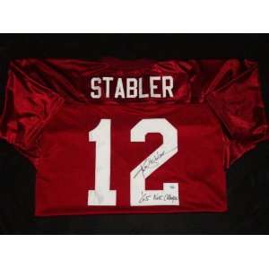  Ken Stabler Autographed Jersey   65 Nat. Champs 