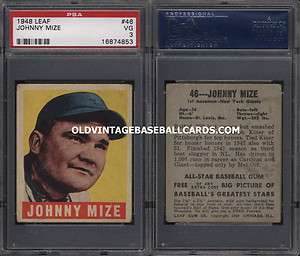1948 Leaf #46 Johnny Mize   Giants PSA 3  