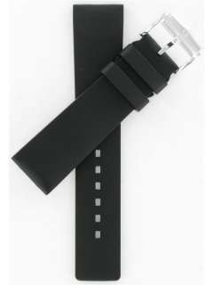 Hirsch 22mm Black Rubber Watch Band Pure Series  