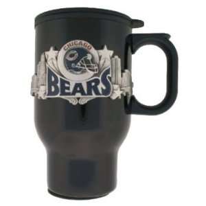  Chicago Bears Pewter Emblem Black Travel Mug: Home 