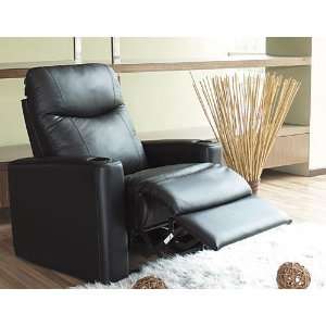  Movietime Collection   Black Leather Recliner: Home 