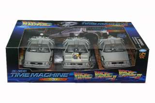 SET OF 3 PCS DeLorean Back to the Future Part 1 2 3 I II III 1/24 DIE 