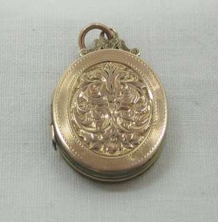 Victorian 9ct Rose Gold Back And Front Engraved Locket Pendant  