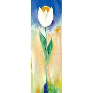   Single White And Orange Tulip by Heinz Voss 10x28