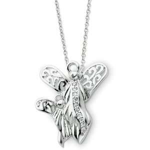   : Sterling Silver Antiqued Angel of Motherhood 18in Necklace: Jewelry