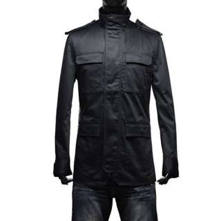 NEW MOD MEN Black M65 Military Inspired Overcoat Coat  