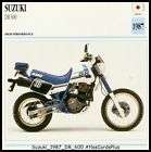 Motorcycle Card 1987 Suzuki DR 600 dual sport thumper