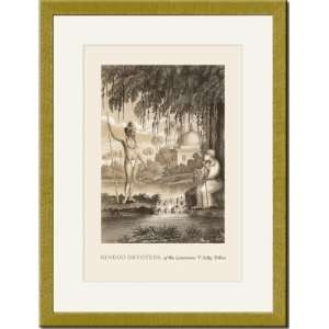    Gold Framed/Matted Print 17x23, Hindoo Devotees: Home & Kitchen
