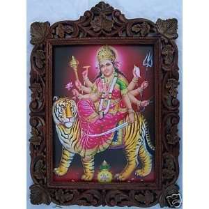  Lord Maa Vaishano Devi giving blessing, Pic in Wood Fra 