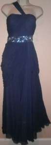 Mignon Formal Gown Dress Sz 12 NWT SILK BLUE Beading  