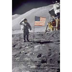  American Moon Landing 36 X 24 Poster: Home & Kitchen