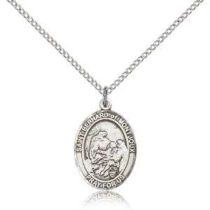 925 Sterling Silver St. Saint Bernard of Montjoux Medal Pendant 3/4 x 