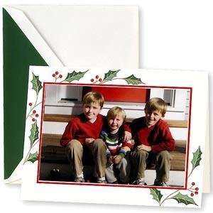  HOLLY Holiday photomount cards by Crane & Co. sold in 10s 