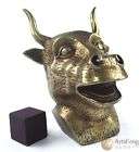 AD042 SMALL SIZE FIGURE LIVELY COW HEAD BRASS STATUE