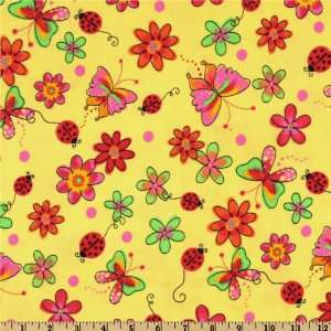   Novelties Butterflies Yellow Fabric By The Yard: Arts, Crafts & Sewing