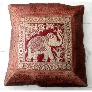  Indian Elephant Traditional Silk Cushion Covers with 