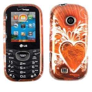  LG COSMOS 2 VN251 Transparent Design Pink Heart on Red 